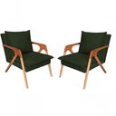 Ver imagem 2 de Kit 2 Poltronas Monalisa Luxo 0130 Verde Musgo