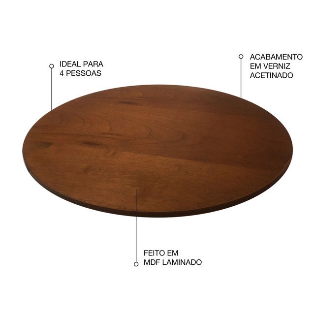 Prato Giratório Sobrepor Servir Mesa de Jantar Castanho 60 Cm - 8