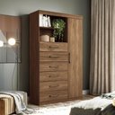 Ver imagem 5 de Kit Roupeiro 6 Portas Espelho e Cômoda Eric Jatoba