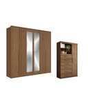 Ver imagem 1 de Kit Roupeiro 6 Portas Espelho e Cômoda Eric Jatoba