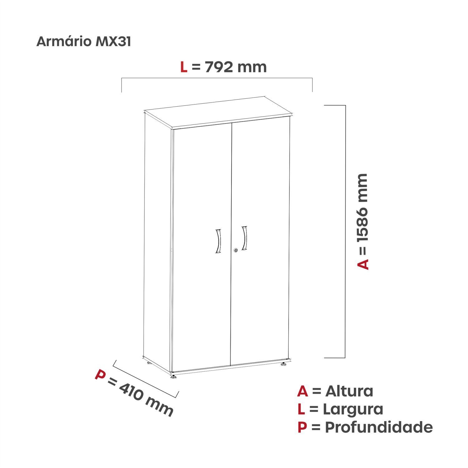 Armário Alto 2 Portas Pivot AA1600P25  - 4