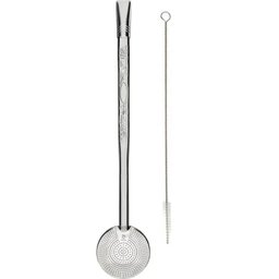 Bomba de Chimarrão 19cm Inox Bojo 800 Furos Removível Cano Trabalhado Tererê - 1