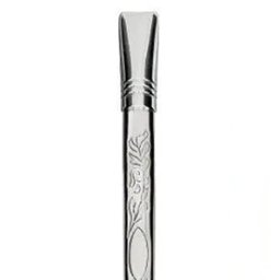 Bomba de Chimarrão 19cm Inox Bojo 800 Furos Removível Cano Trabalhado Tererê - 5