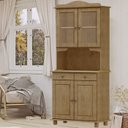 Ver imagem 2 de Cristaleira Madeira Maciça 4 Portas 88 Cm 8926 Freijo Milani Store