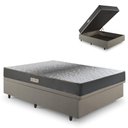 Ver imagem 1 de Base Box Baú 138x188 Linho  com Colchão Dual Firm Espuma Ecoflex