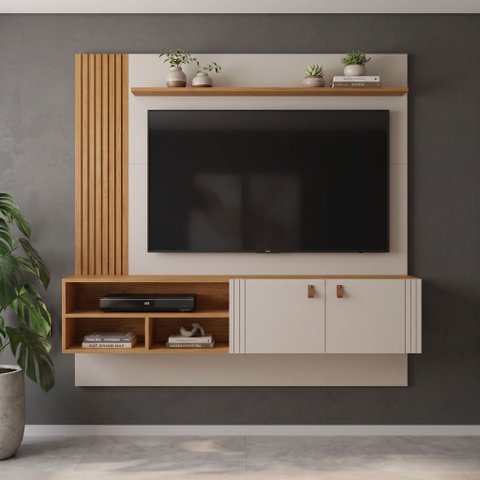 Painel para TV até 65 Polegadas 163CMX162CM 2 Portas Preciso Branco