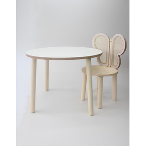 Conjunto de Mesa com Uma Cadeira Infantil Borboleta com Talagarça