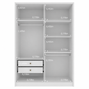 Ver imagem 5 de Guarda Roupa Solteiro 4 Portas Zelandia 165cm Yescasa Branco/Neve