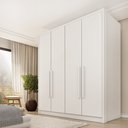 Ver imagem 1 de Guarda Roupa Solteiro 4 Portas Zelandia 165cm Yescasa Branco/Neve