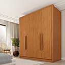 Ver imagem 1 de Guarda Roupa Solteiro 4 Portas Zelandia 165cm Yescasa Bege/Cinamomo