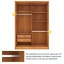 Ver imagem 3 de Guarda Roupa Solteiro 4 Portas Zelandia 165cm Espresso Móveis