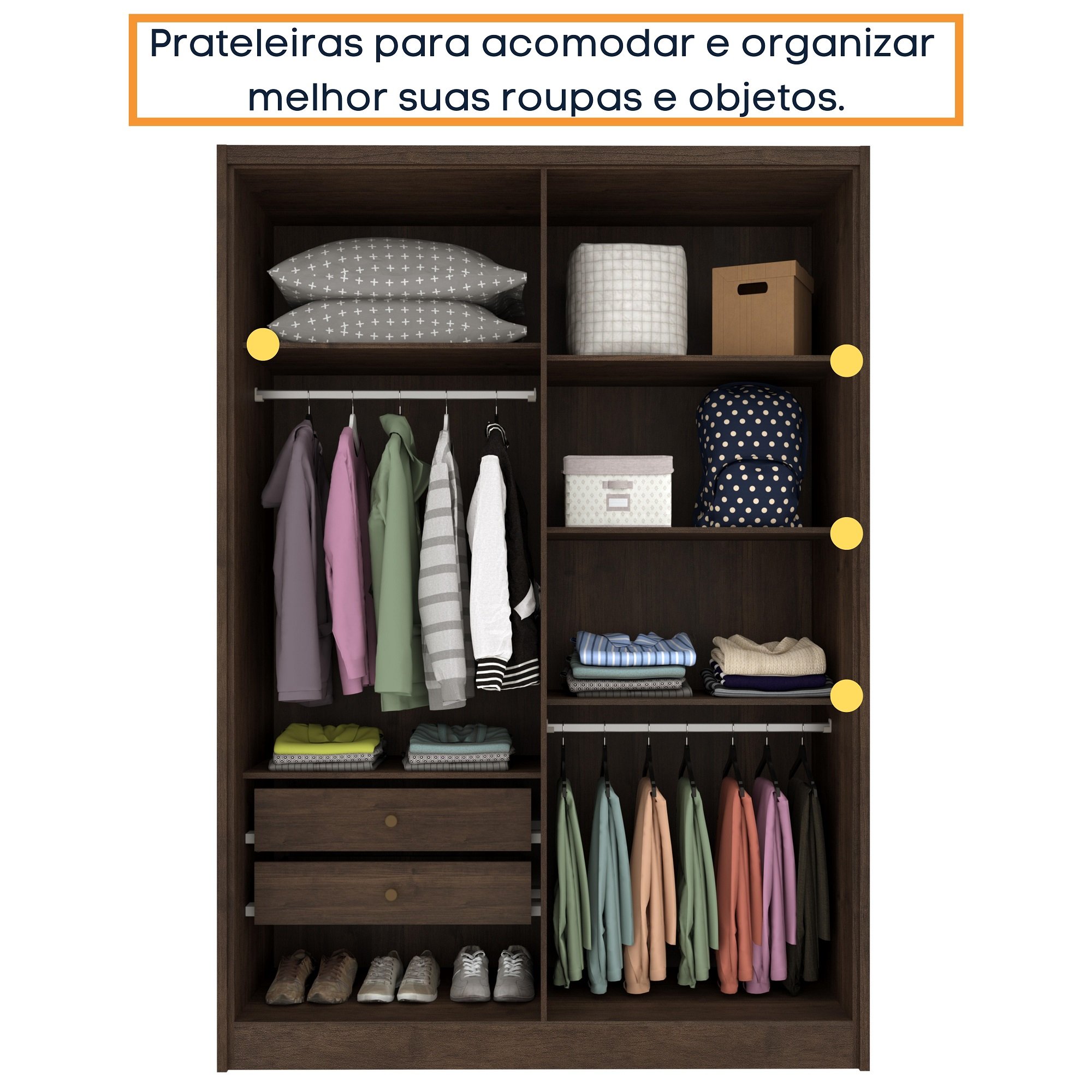 Guarda Roupa 4 Portas Zelandia Espresso Móveis - 8