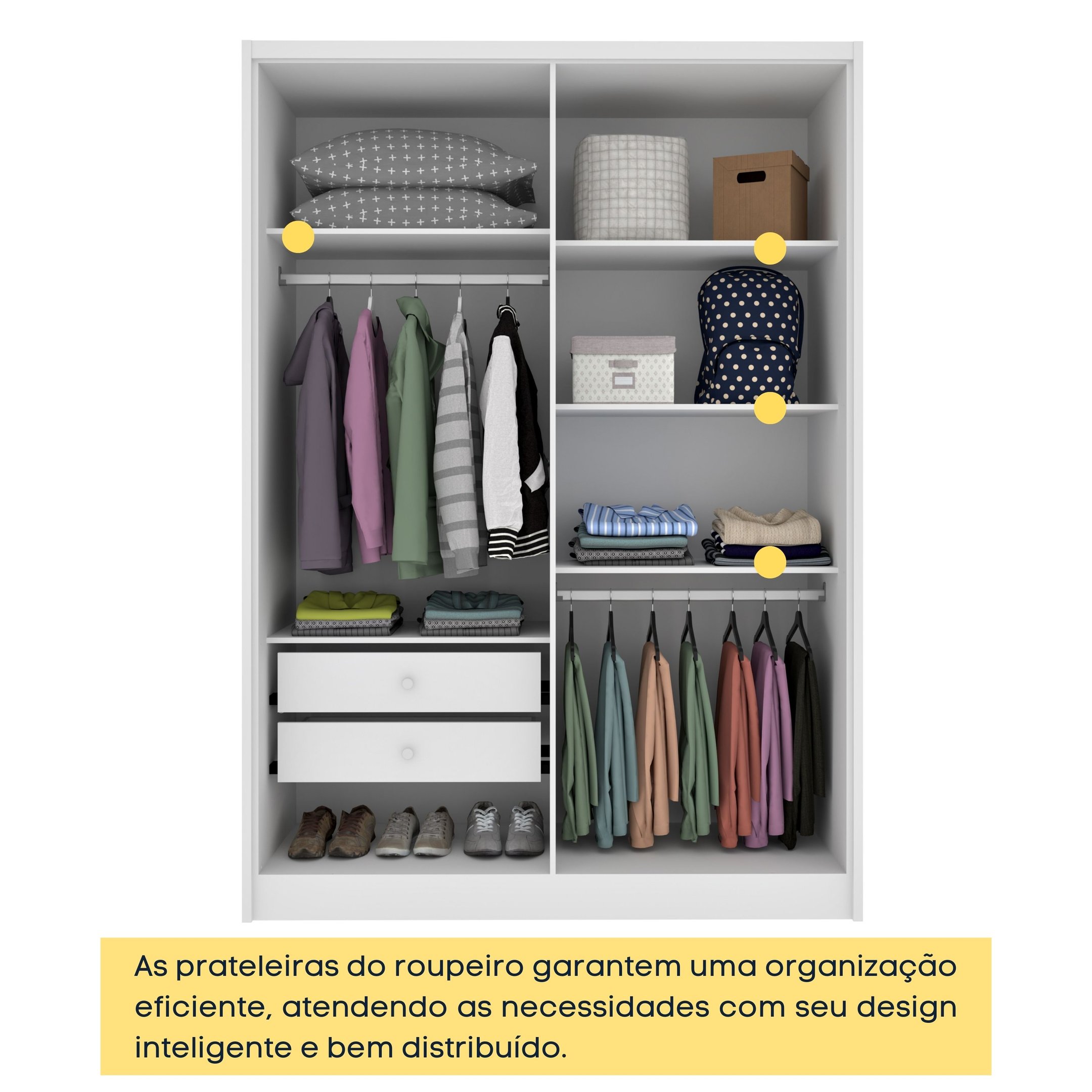 Guarda Roupa Solteiro com pés 4 Portas Zelandia 165cm Espresso Móveis  - 2