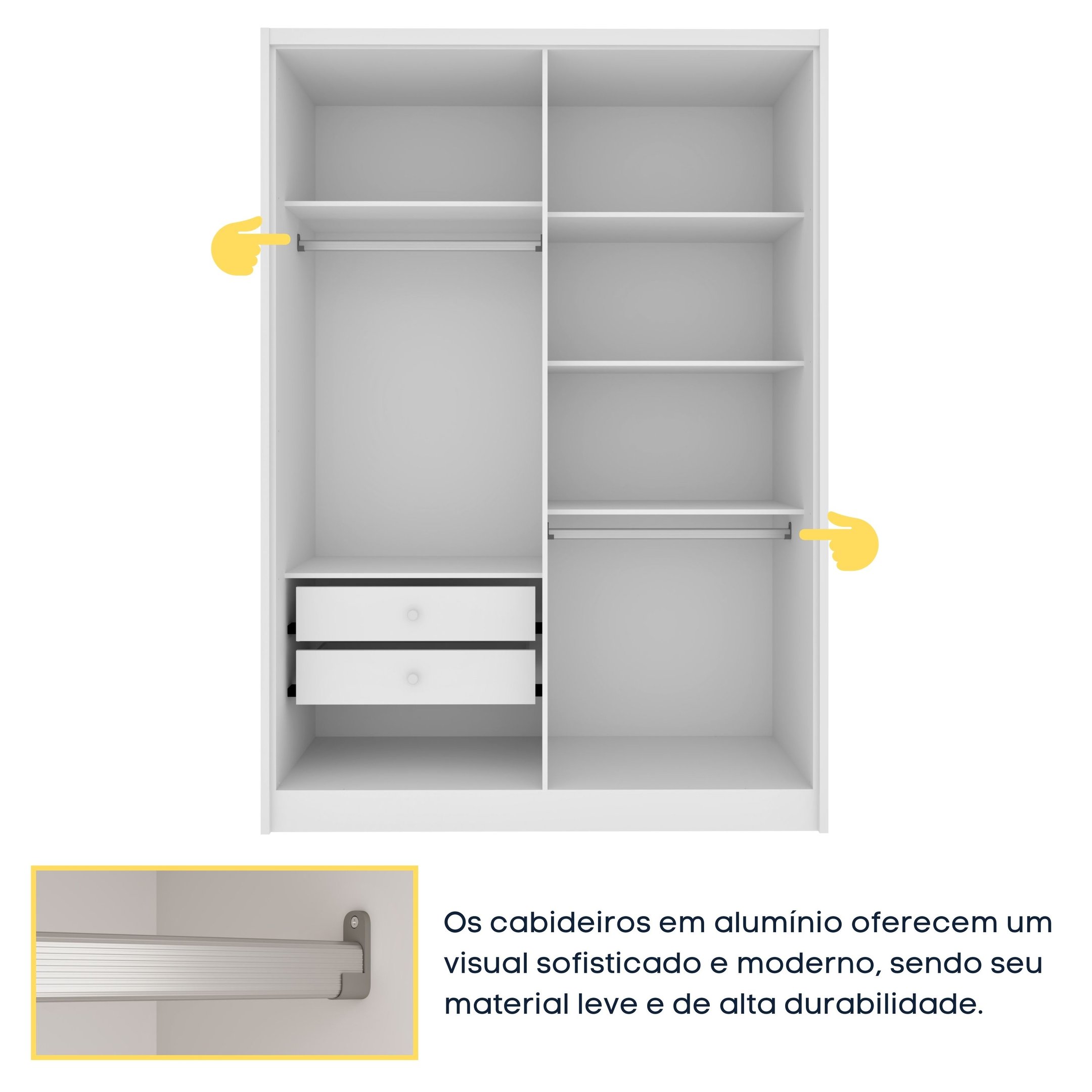 Guarda Roupa Solteiro com pés 4 Portas Zelandia 165cm Espresso Móveis  - 3