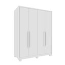 Ver imagem 2 de Guarda Roupa Solteiro com Pés 4 Portas Zelandia 165cm Yescasa Branco/Neve