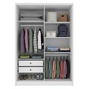 Ver mais imagens de Guarda Roupa Solteiro com Pés 4 Portas Zelandia 165cm Yescasa Branco/Neve