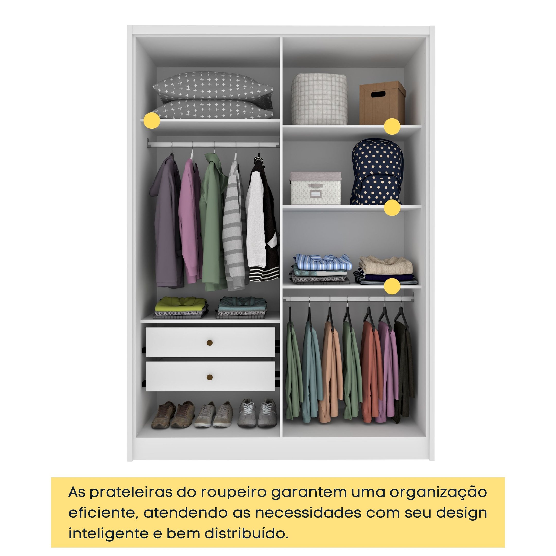 Guarda Roupa Solteiro com pés 4 Portas Zelandia 165cm Espresso Móveis  - 6