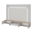 Ver imagem 6 de Conjunto Rack Painel Suspenso para TV até 84 Polegadas MDF Gaveta com LED e Passa Cabos 270x165x36cm