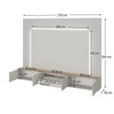 Ver imagem 5 de Conjunto Rack Painel Suspenso para TV até 84 Polegadas MDF Gaveta com LED e Passa Cabos 270x165x36cm