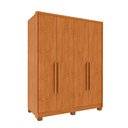 Ver imagem 2 de Guarda Roupa Solteiro com Pés 4 Portas Zelandia 165cm Yescasa Bege/Cinamomo