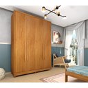 Ver imagem 1 de Guarda Roupa Solteiro com pés 4 Portas Zelandia 165cm Espresso Móveis