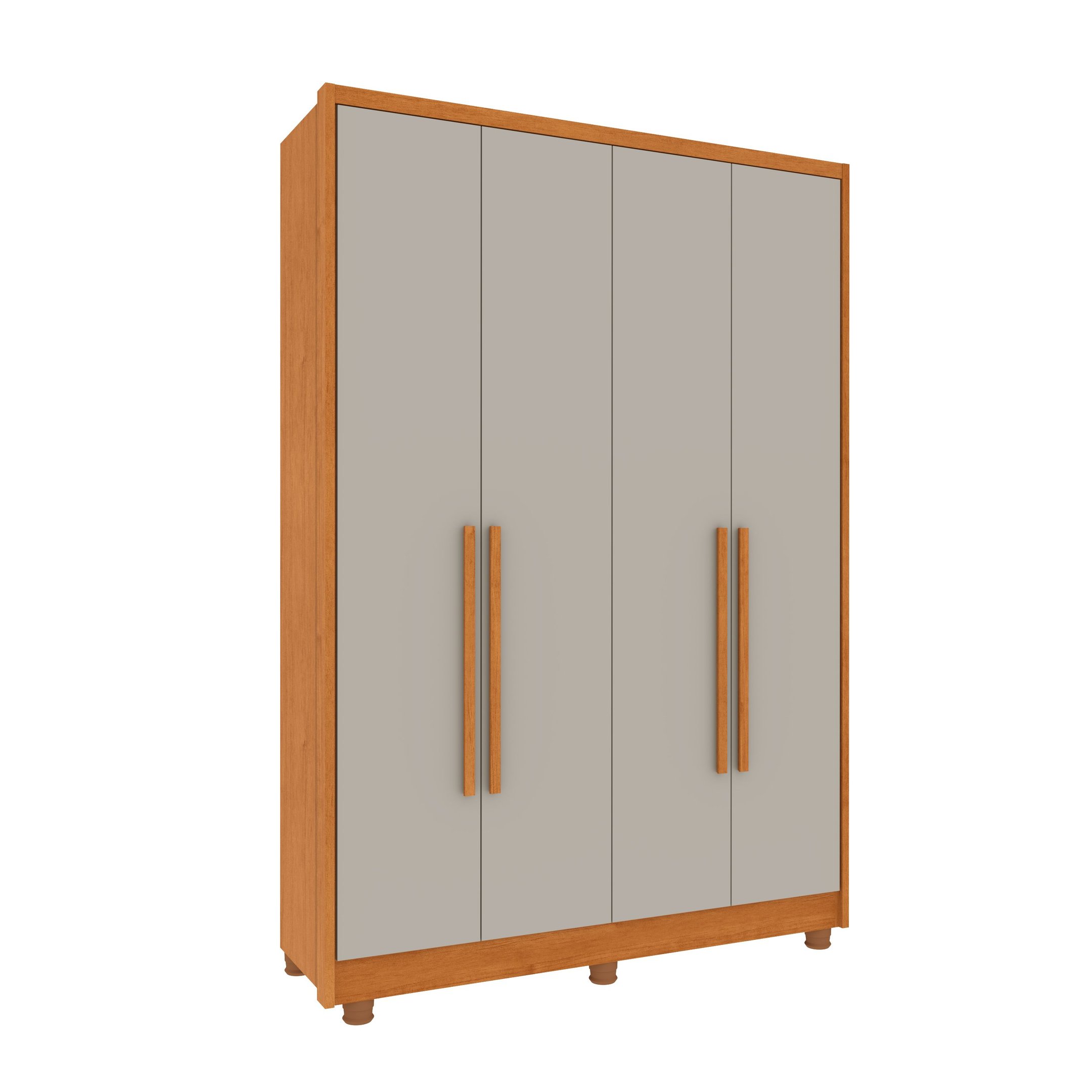 Guarda Roupa Solteiro com pés 4 Portas Zelandia 165cm Espresso Móveis  - 9