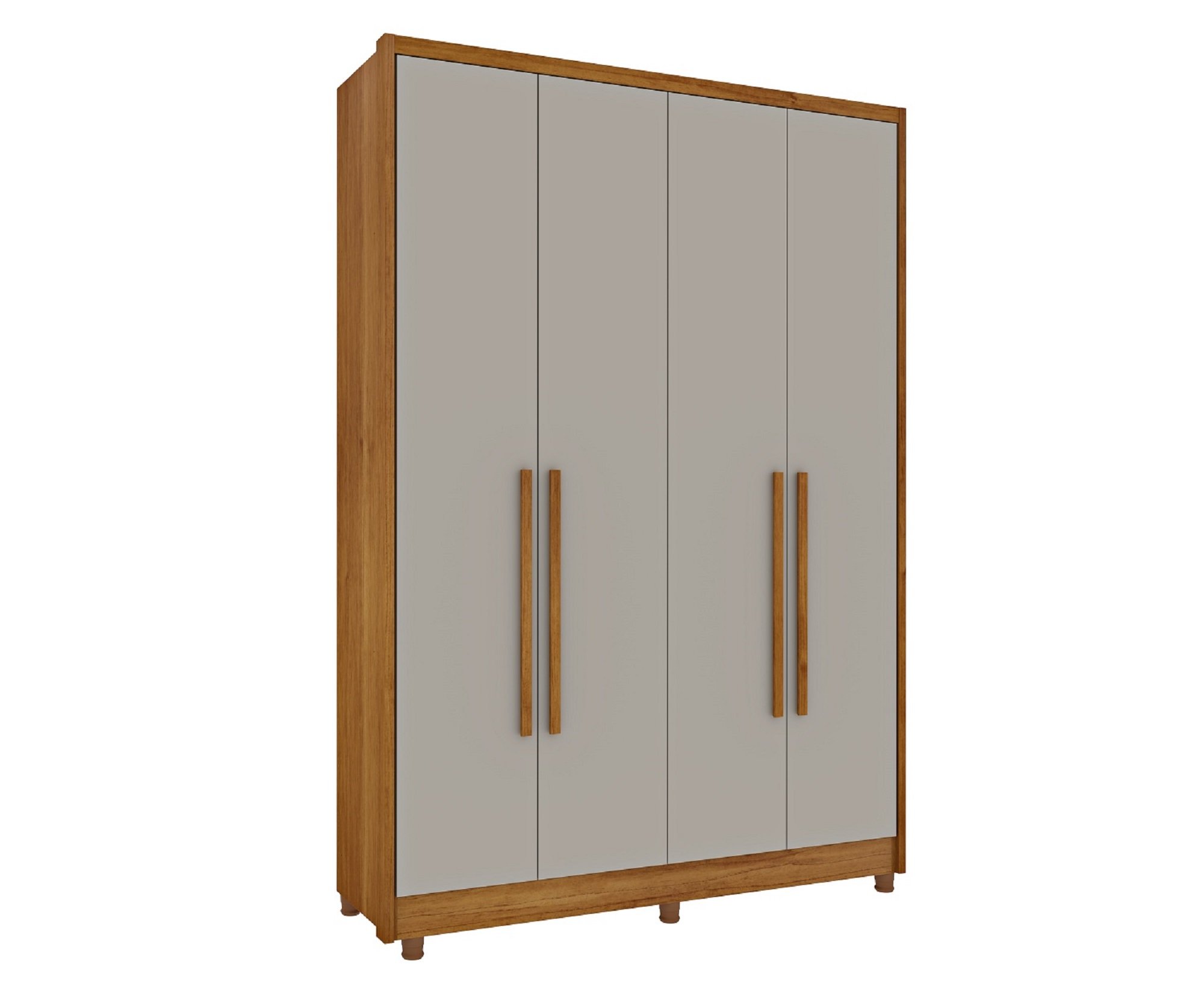 Guarda Roupa Solteiro com pés 4 Portas Zelandia 165cm Espresso Móveis  - 5
