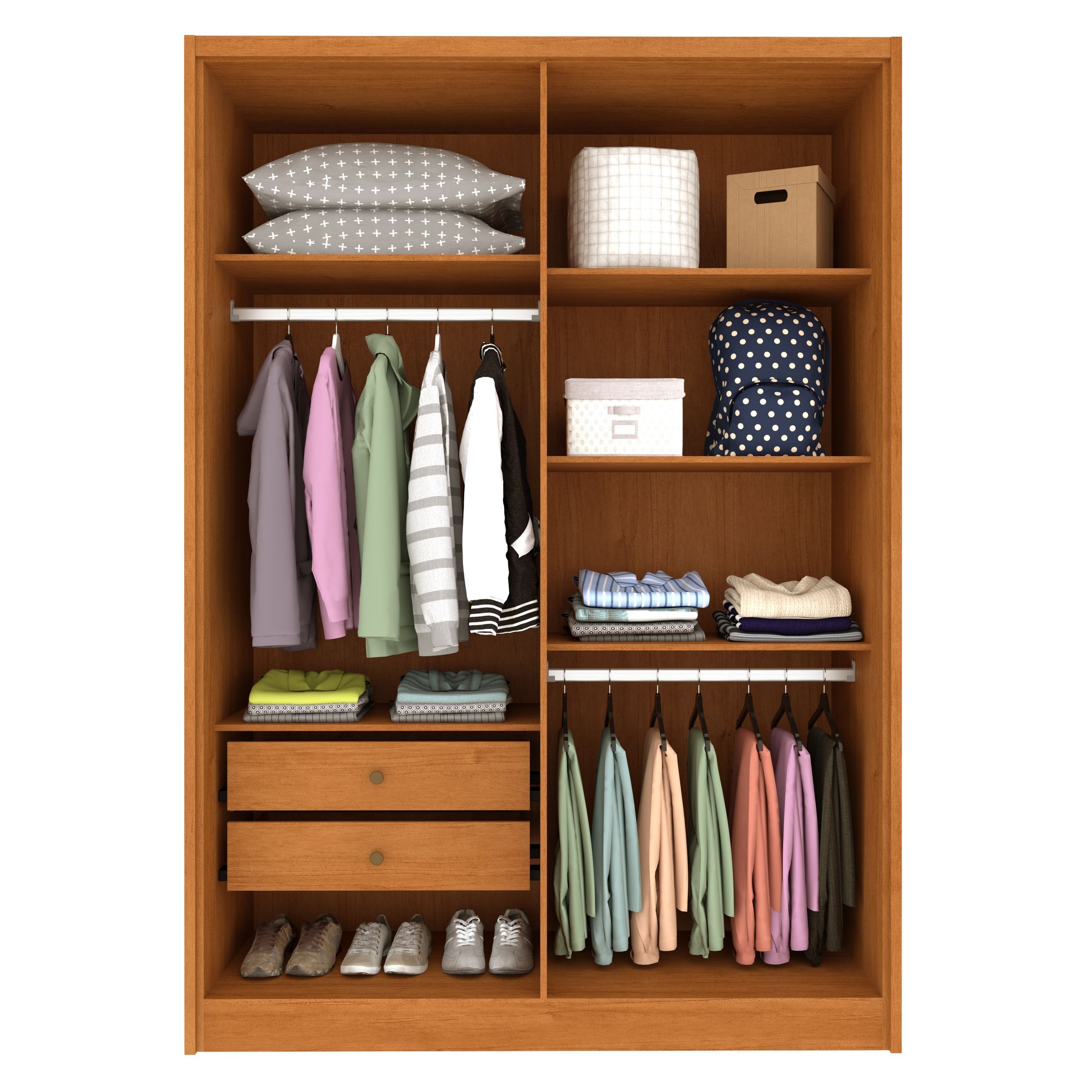 Guarda Roupa Solteiro com pés 4 Portas Zelandia 165cm Espresso Móveis  - 11
