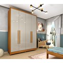 Ver imagem 1 de Guarda Roupa Solteiro com pés 4 Portas Zelandia 165cm Espresso Móveis