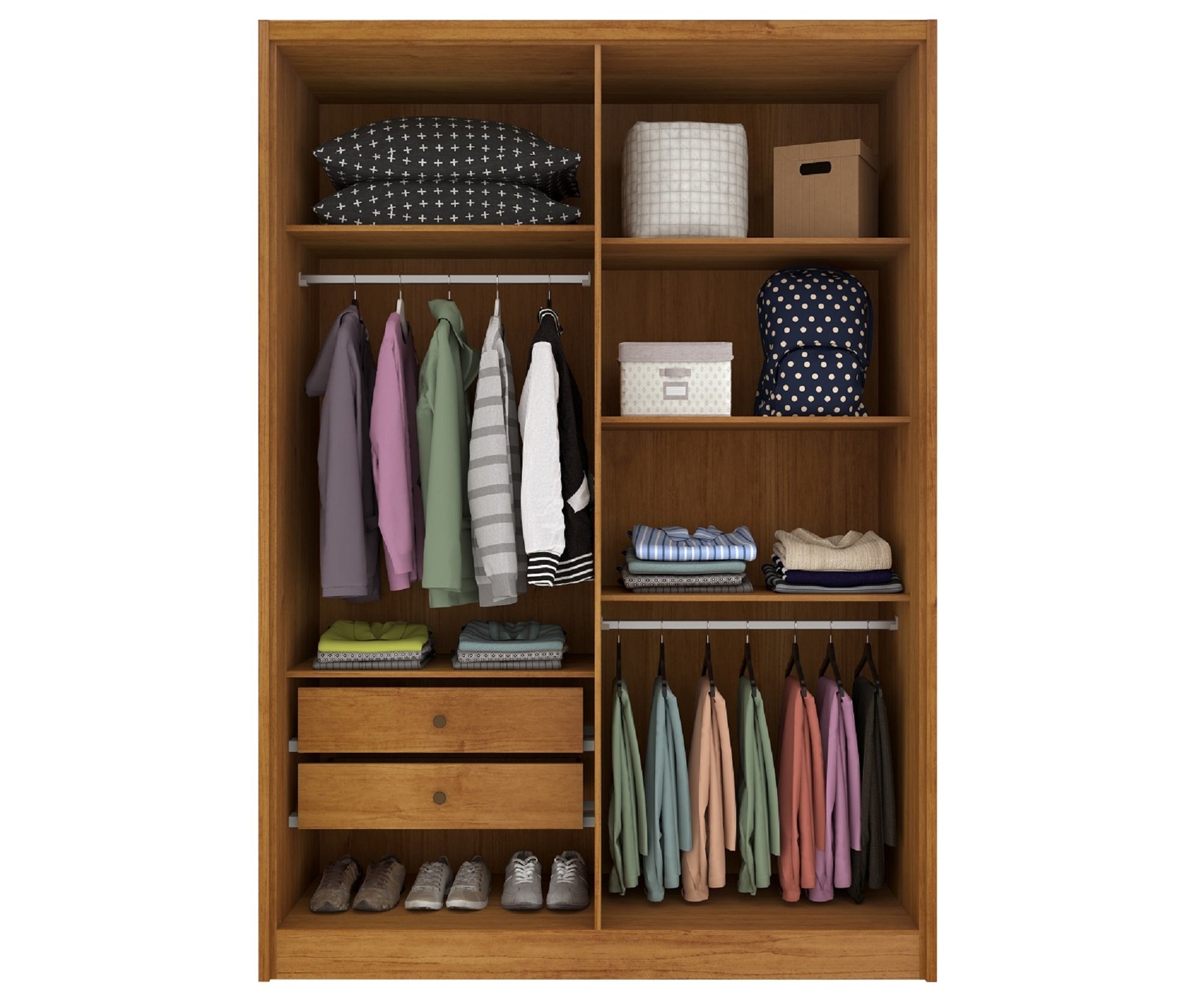 Guarda Roupa Solteiro com pés 4 Portas Zelandia 165cm Espresso Móveis  - 6