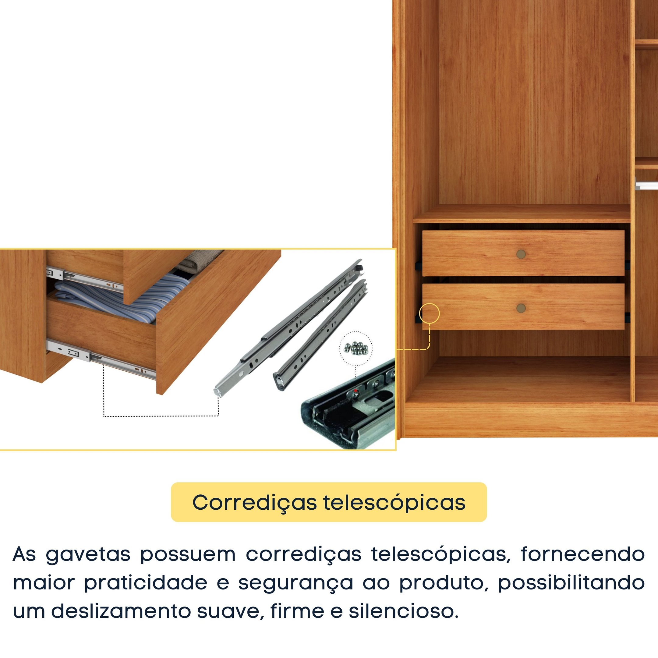 Guarda Roupa Solteiro com pés 4 Portas Zelandia 165cm Espresso Móveis  - 4