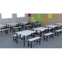 Ver imagem 2 de Mesa Refeitório 4 Lugares com 2 Bancos Metal Wood Design
