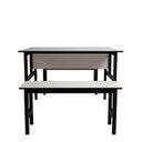 Ver imagem 5 de Mesa Refeitório 4 Lugares com 2 Bancos Metal Wood Design