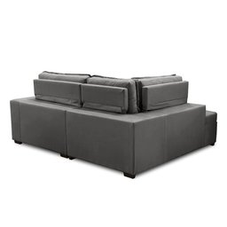 Sofá de Canto Retrátil e Reclinável com Molas 2,50x2,00 Esq Virginia Suede Cinza Adonai - 8
