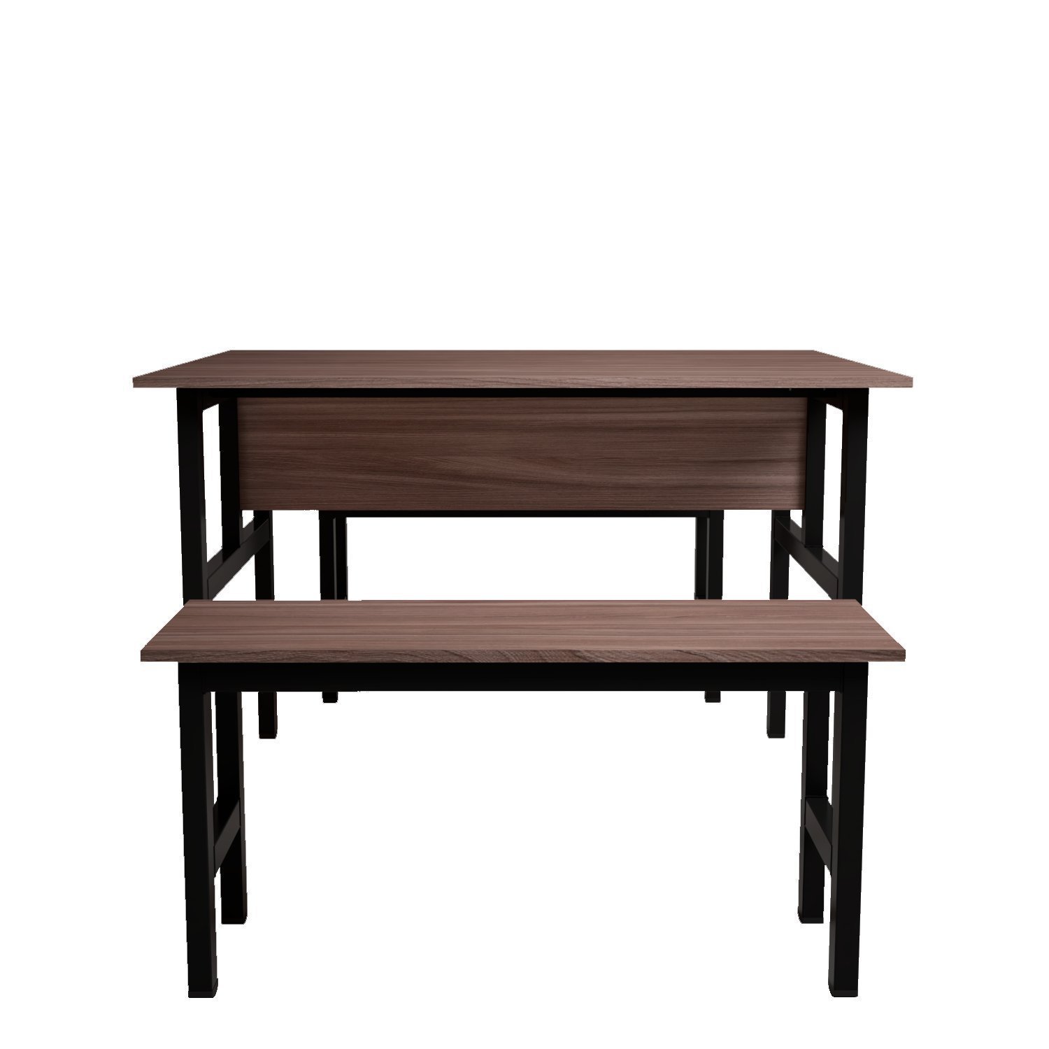 Mesa Refeitório 4 Lugares com 2 Bancos Metal Wood Design - 5
