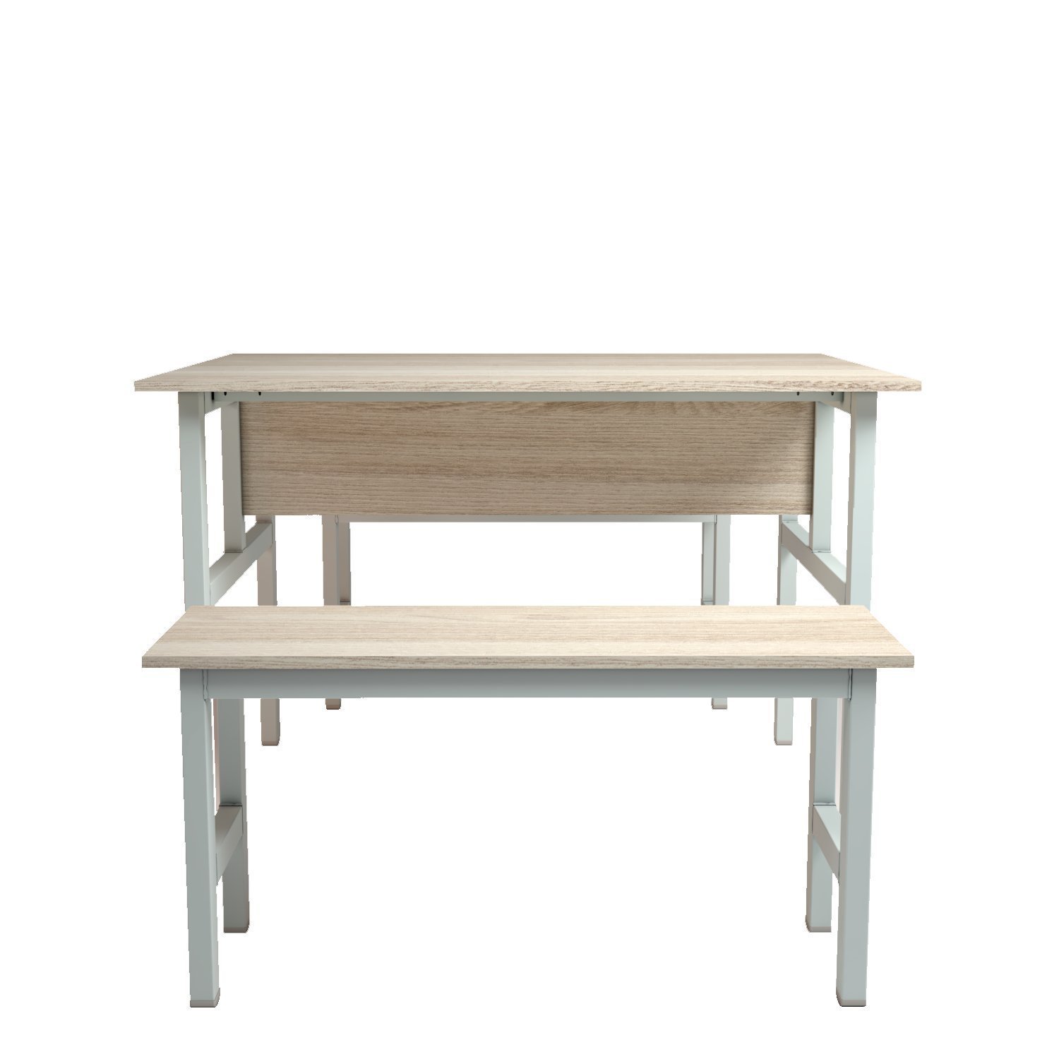 Mesa Refeitório 4 Lugares com 2 Bancos Metal Wood Design - 5