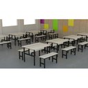 Ver imagem 2 de Mesa Refeitório 4 Lugares com 2 Bancos Metal Wood Design