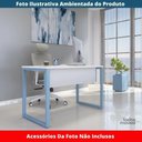 Ver imagem 2 de Mesa Escritório P25 Tub Pandin 120 Cm (larg) Tampo Mdp Branco Pé Aço Tubular Azul Dali