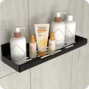 Ver imagem 1 de Porta Shampoo Com Adesivo Banheiro Preto ELG