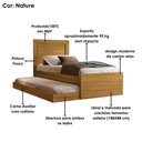 Ver imagem 5 de Bicama Cama Solteiro com Cama Auxiliar Mdf Luara Nature Decmade