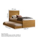 Ver imagem 3 de Bicama Cama Solteiro com Cama Auxiliar Mdf Luara Nature Decmade