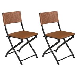 Cadeira Dobravel Bar, Lanchonete Caramelo - Kit 2 Pc - 2