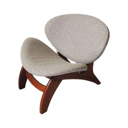 Kit 2 Poltronas Decorativa Estofada Para Sala Pérola 76 Cm Pés Madeira Linho Rústico Cinza L62 - RMI - 2