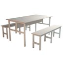 Ver imagem 1 de Mesa Refeitório 6 Lugares com 2 Bancos Metal Wood Design