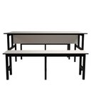 Ver imagem 5 de Mesa Refeitório 6 Lugares com 2 Bancos Metal Wood Design