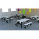 Ver imagem 2 de Mesa Refeitório 6 Lugares com 2 Bancos Metal Wood Design