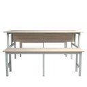 Ver imagem 5 de Mesa Refeitório 6 Lugares com 2 Bancos Metal Wood Design
