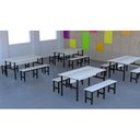 Ver imagem 2 de Mesa Refeitório 6 Lugares com 2 Bancos Metal Wood Design
