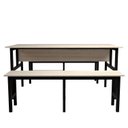Ver imagem 5 de Mesa Refeitório 6 Lugares com 2 Bancos Metal Wood Design