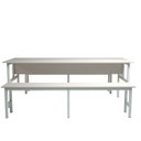 Ver imagem 5 de Mesa Refeitório 8 Lugares com 2 Bancos Metal Wood Design